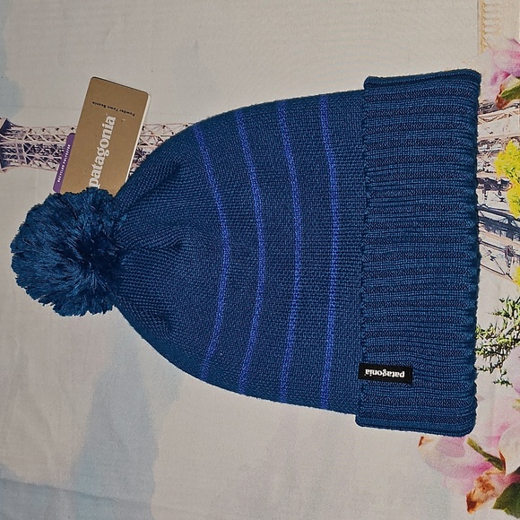 Patagonia Blue Powder Knit‎ Beanie Hat NWT - Picture 1 of 5